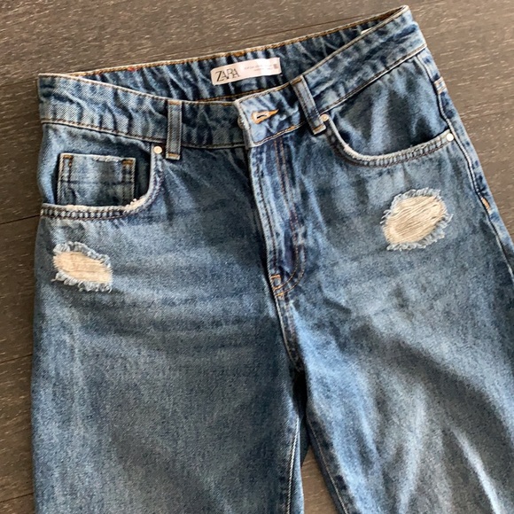 👑 Zara denim wide leg culottes size 2 excellent condition - Picture 2 of 5